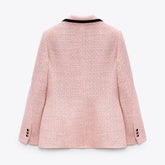 Pink Stitching Slim All-match Blazer